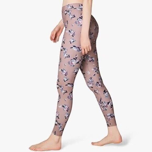 Beyond Yoga Olympus High Waisted Midi Leggings Impressionist Floral Blush Medium - Picture 2 of 8